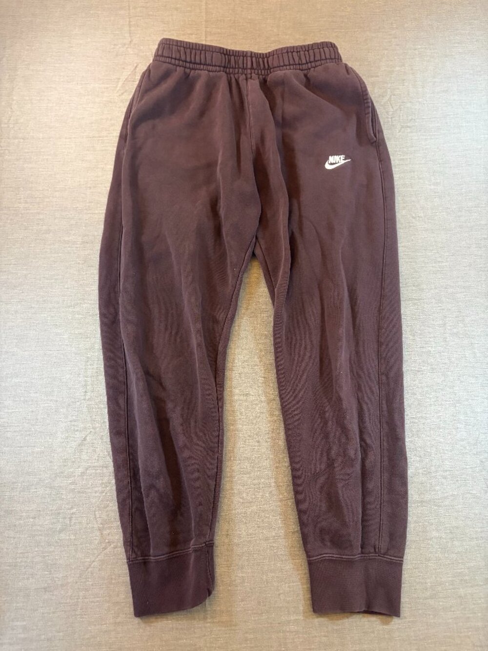 Nike Brown Club Fleece Joggers Sweatpants Sz Medium Drawstring